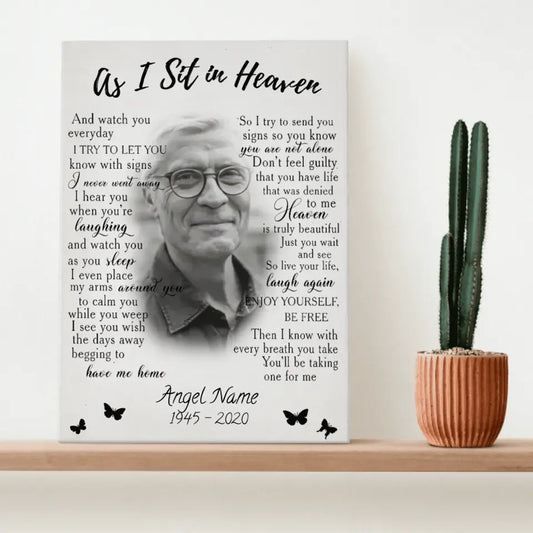 As I Sit in Heaven - Memorial Personalized Canvas