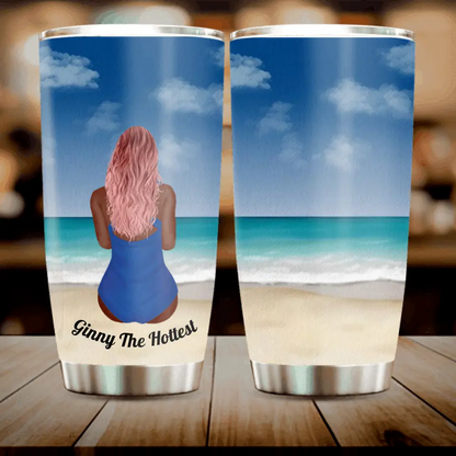 Summer Girl by the Beach Personalized Tumbler - All Over Print