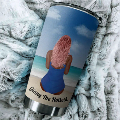 Summer Girl by the Beach Personalized Tumbler - All Over Print