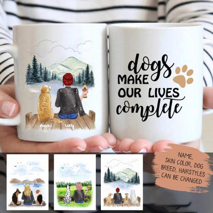 Woman & Dogs - Personalized Mug