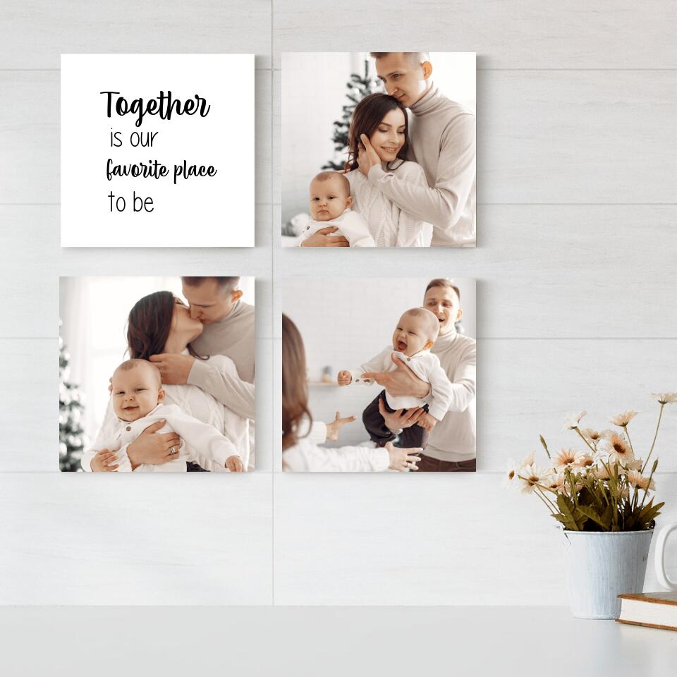 Together is our favorite place to be, Mother Father's Day Personalize Photo Tiles