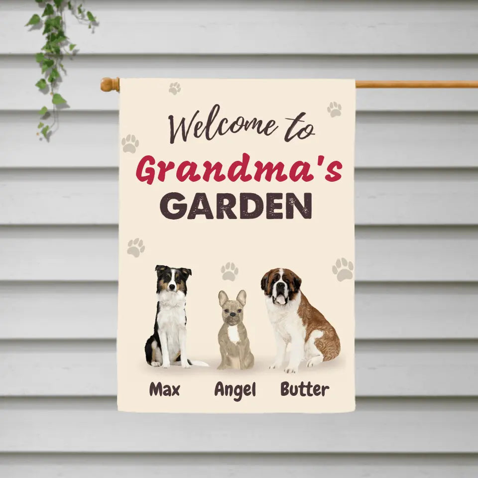 Welcome to Our Garden Personalized Garden Flag