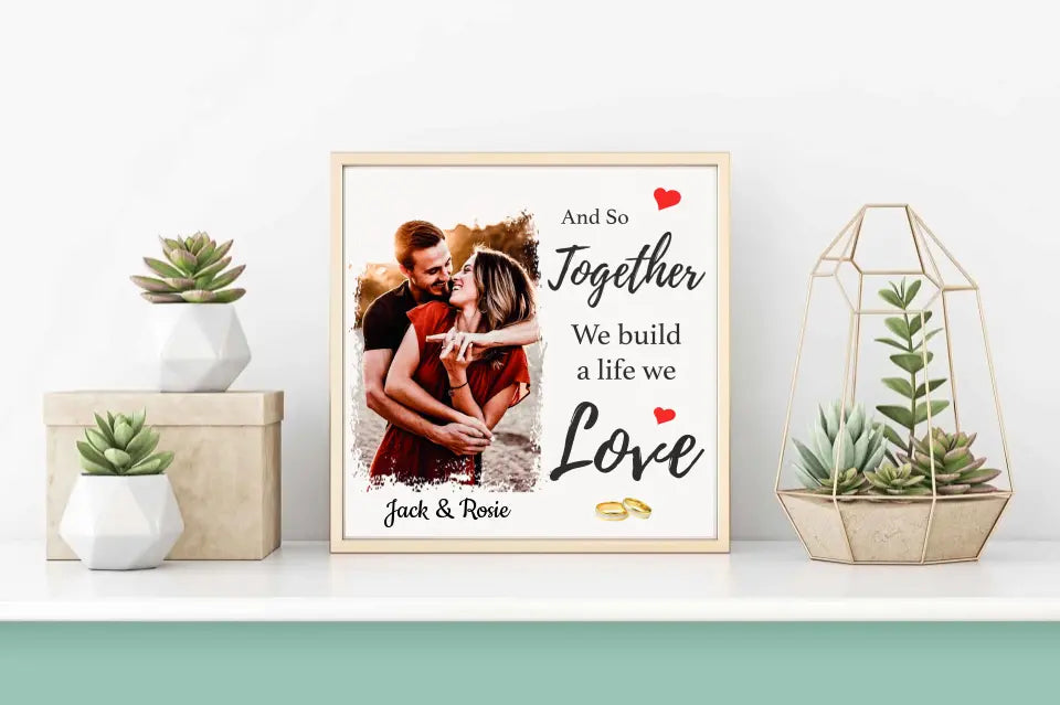 Together We Build A Life We Love Personalized Valentine Canvas