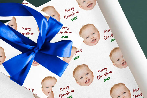 Christmas Personalize Wrapping Paper - Face Cutout/Remove Background