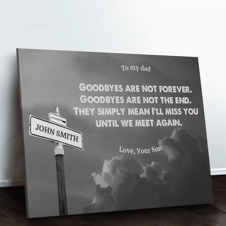 To My Dad Street Sign Personalized Canvas Art