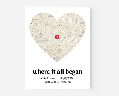 Where it all began, Personalized street map poster