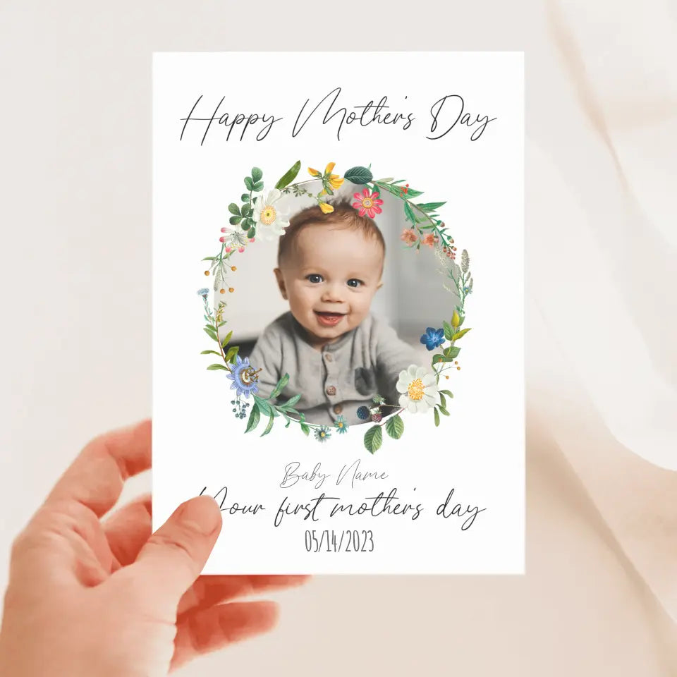 First Mother's Day Greeting Card, Personalize Gift for Mom