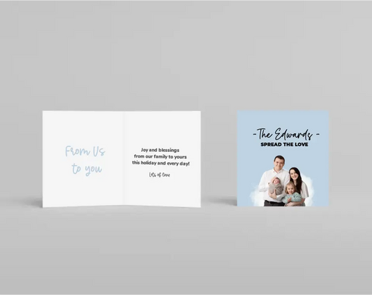 Family Greeting Card, Personalize Gift on Holiday
