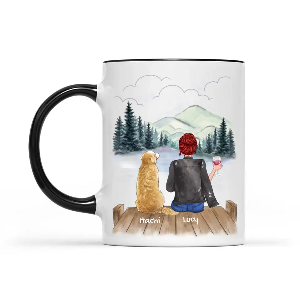 Woman & Dogs - Personalized Mug