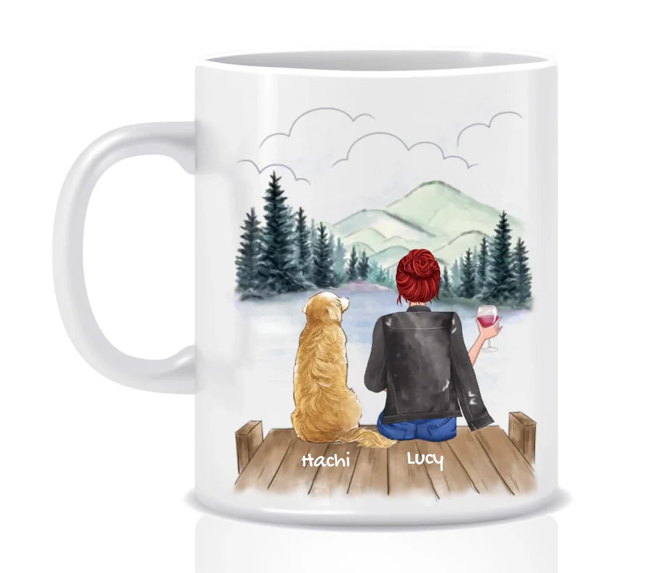 Woman & Dogs - Personalized Mug