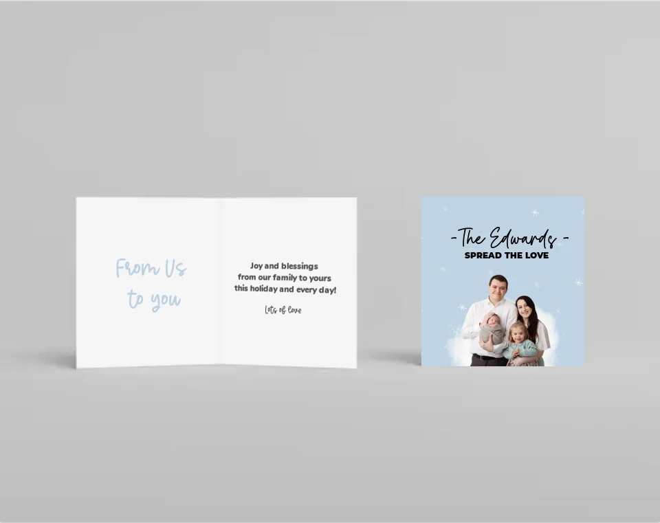Family Greeting Card, Personalize Gift on Holiday