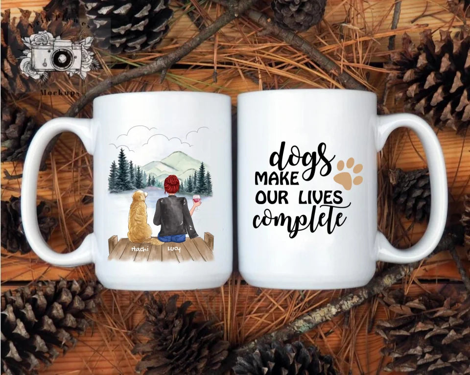 Woman & Dogs - Personalized Mug