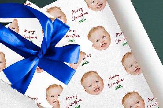 Christmas Personalize Wrapping Paper - Face Cutout/Remove Background