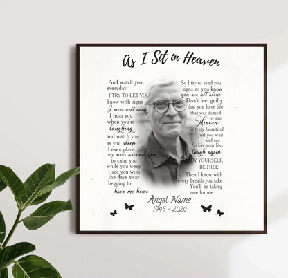 As I Sit in Heaven - Memorial Personalized Canvas