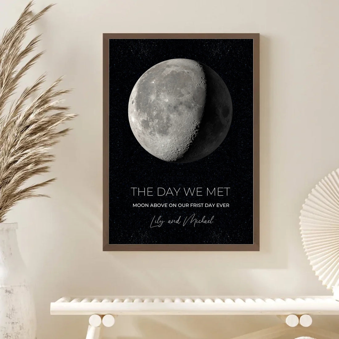 Personalized Moon phase poster - Change moon color