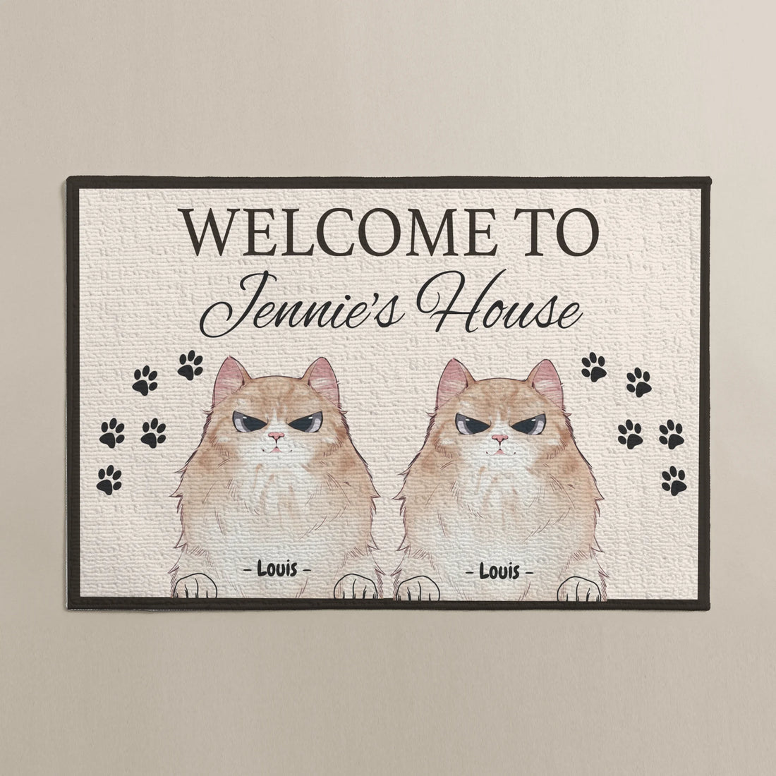Welcome to our House, Cat Personalized Door Mat copy
