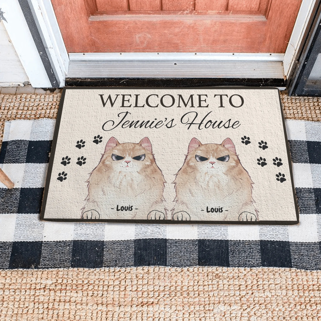 Welcome to our House, Cat Personalized Door Mat copy