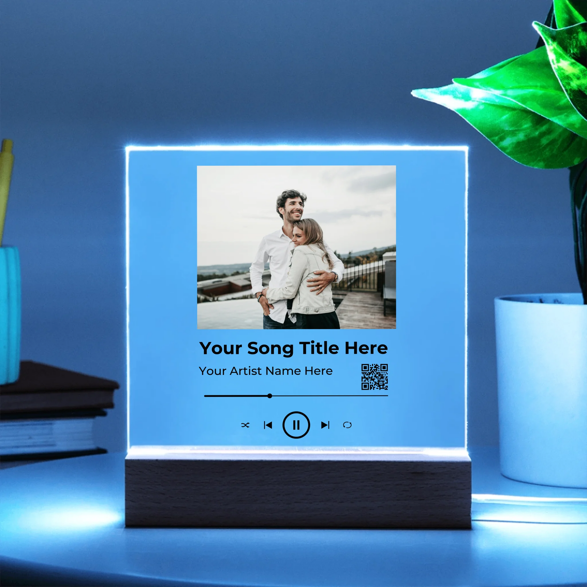 Acrylic Square with LED Base 10