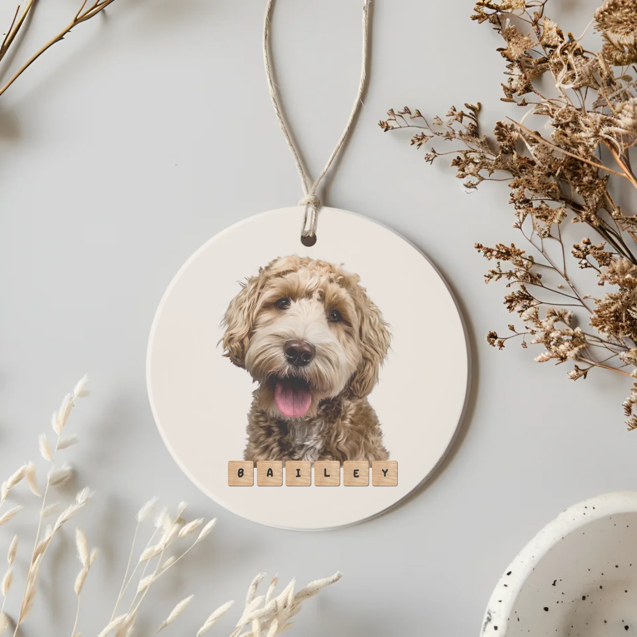 Personalized Single line Scrabble Ornament – teeinblue