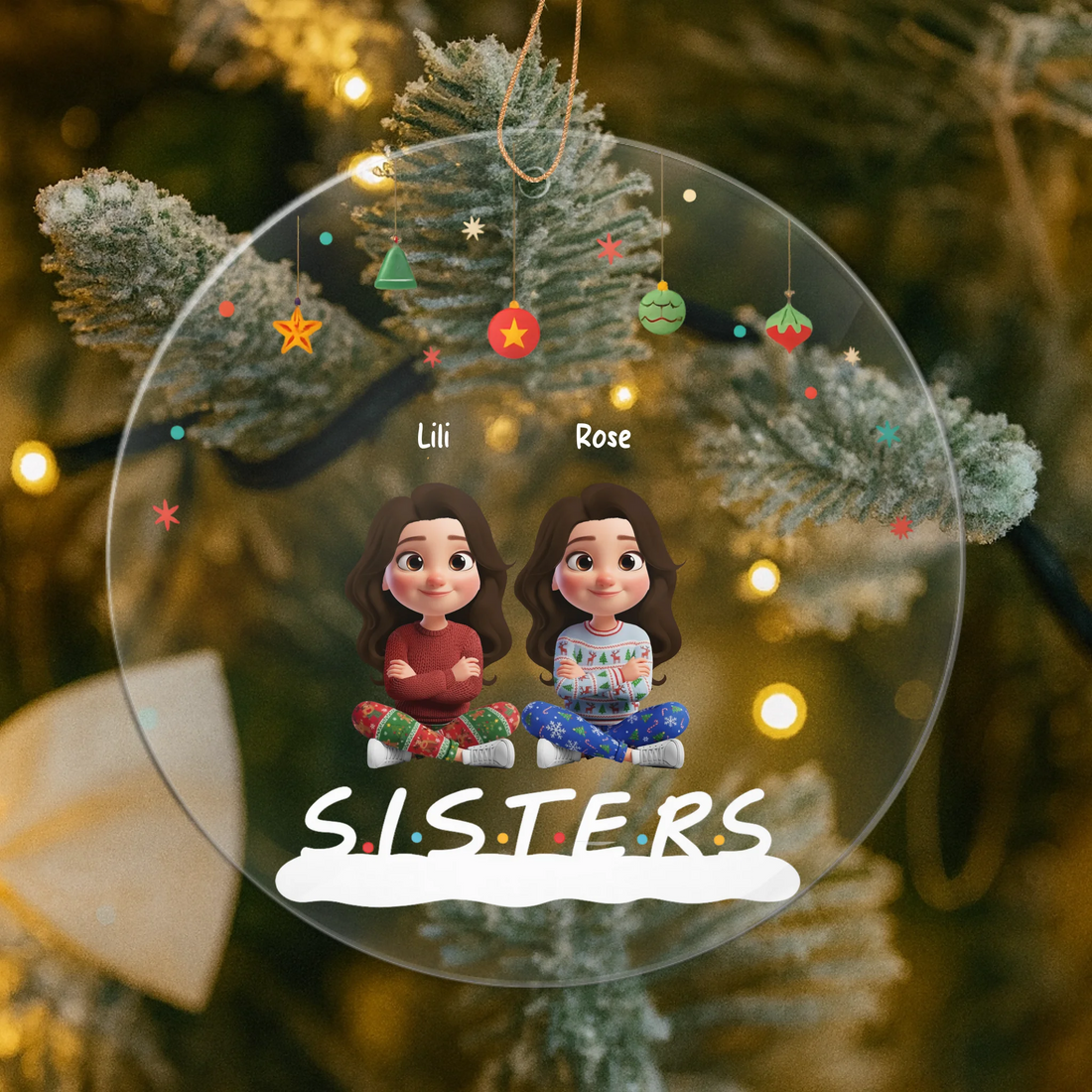TIB Free Design - Sister & Bestie Personalized | Ornament | Christmas | 3D Personalize