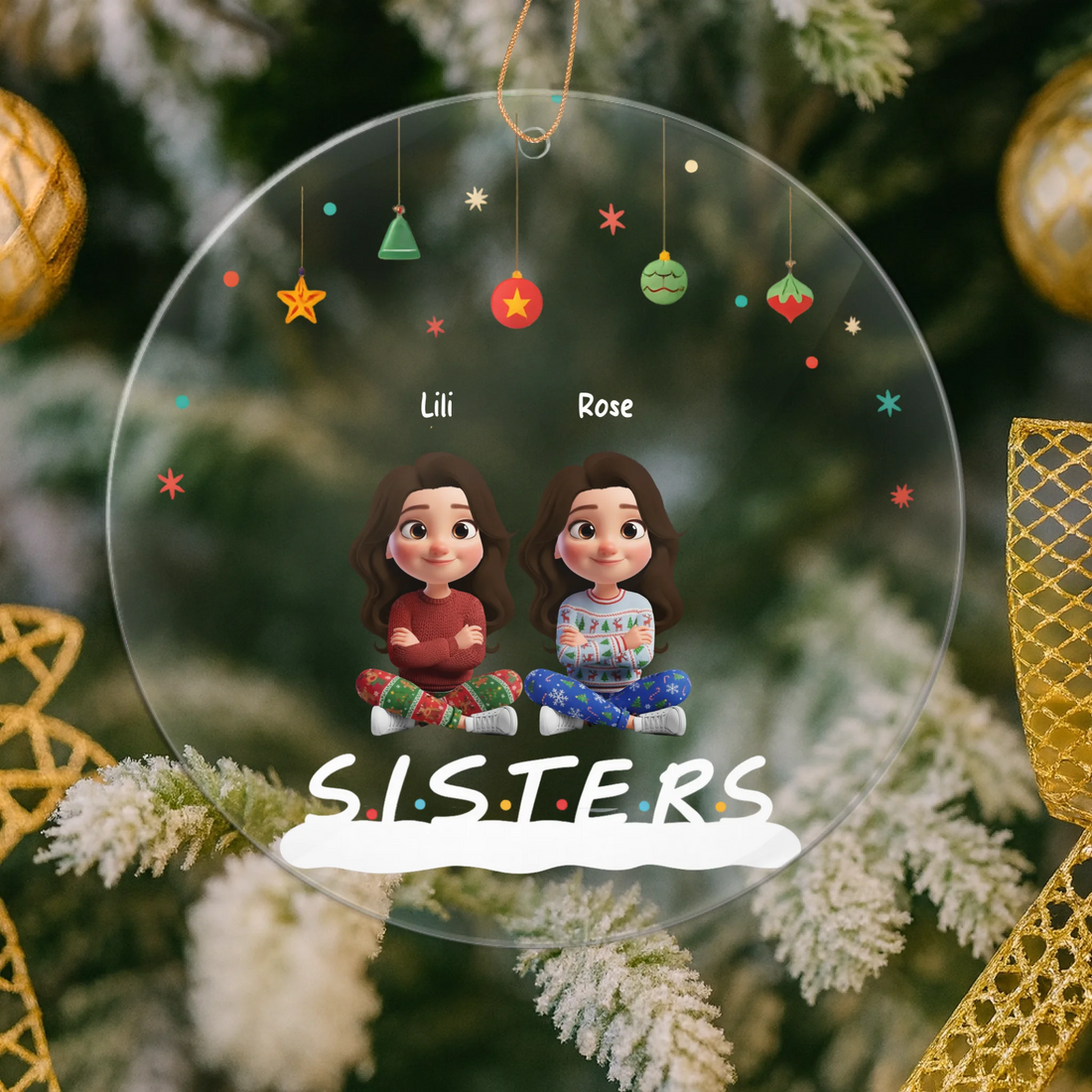 TIB Free Design - Sister & Bestie Personalized | Ornament | Christmas | 3D Personalize