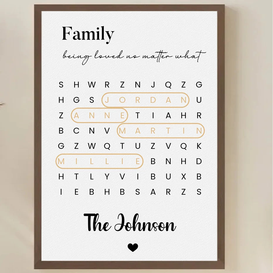 Personalized Name Poster - Word Search Puzzle Feature