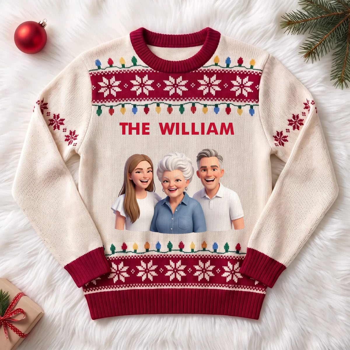 Christmas Knit Sweater - cream
