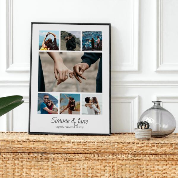 Wedding Aniversary Photo Collage Personalized Canvas Poster