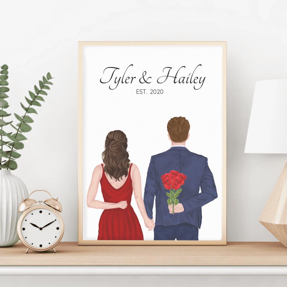 Personalized Valentine Poster Gift for Couple