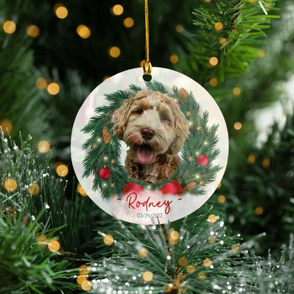 Upload Pet photo, Personalized Ornament for Christmas - Remove Background