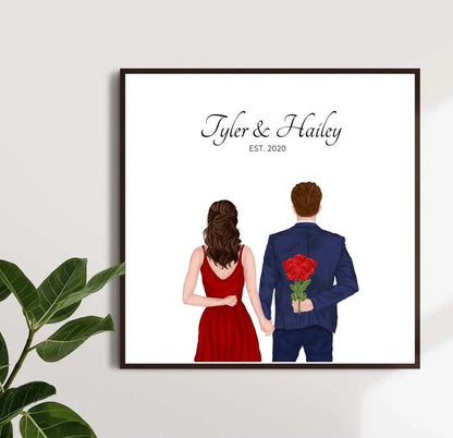 Personalized Valentine Poster Gift for Couple